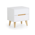 Alicia 2 Drawer Bedside - White