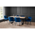 Berwick Dining Table & 6 Luxe Blue Chairs