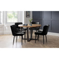 Brooklyn Round Table Oak & 4 Luxe Dining Chairs Black