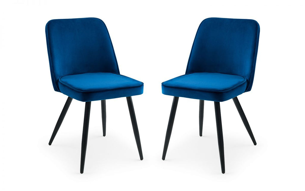 Chicago Dining Table & 4 Burgess Dining Chairs Blue