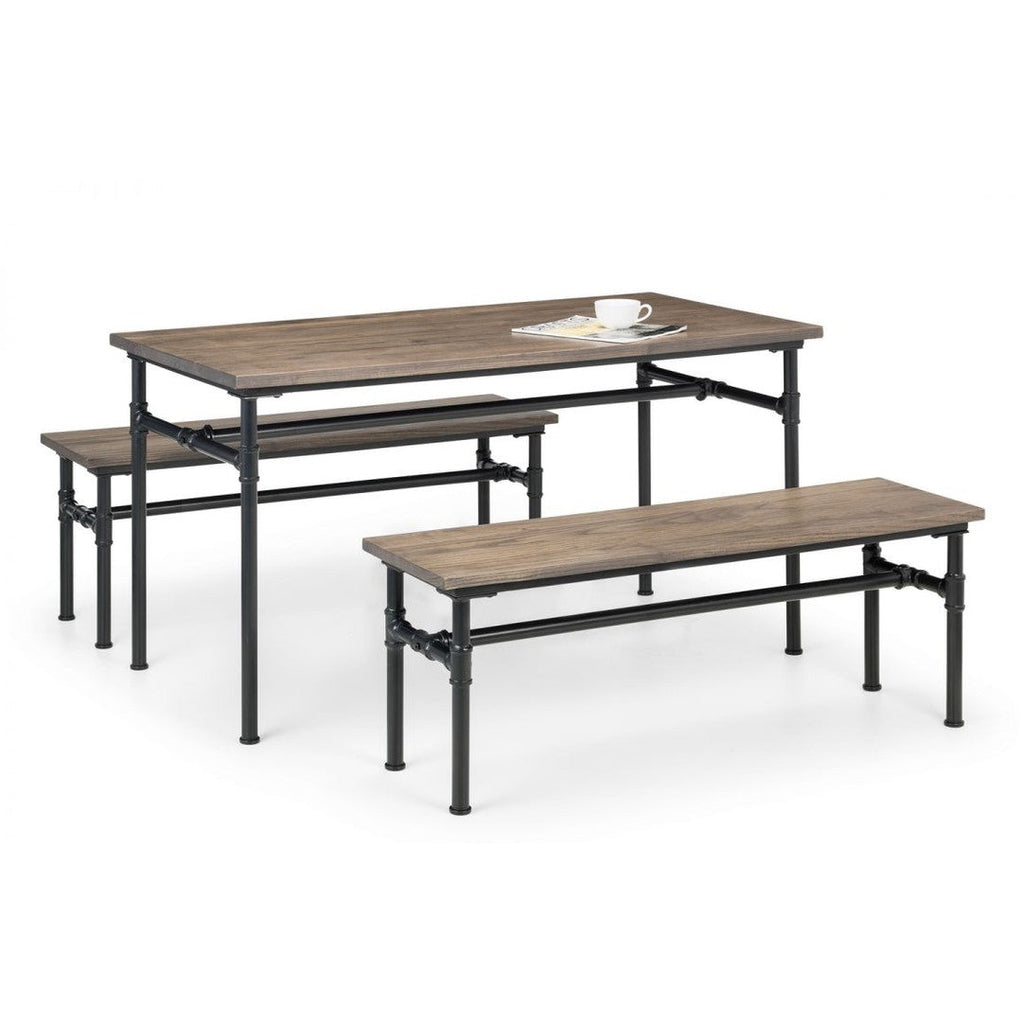 Carnegie Dining Table & 2 Benches
