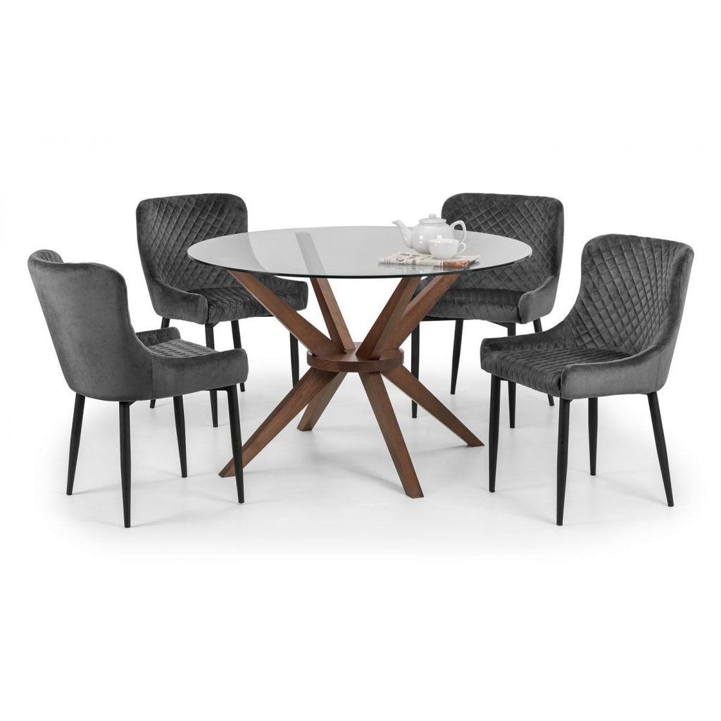 Luxe Velvet Dining Chair - Grey/Black