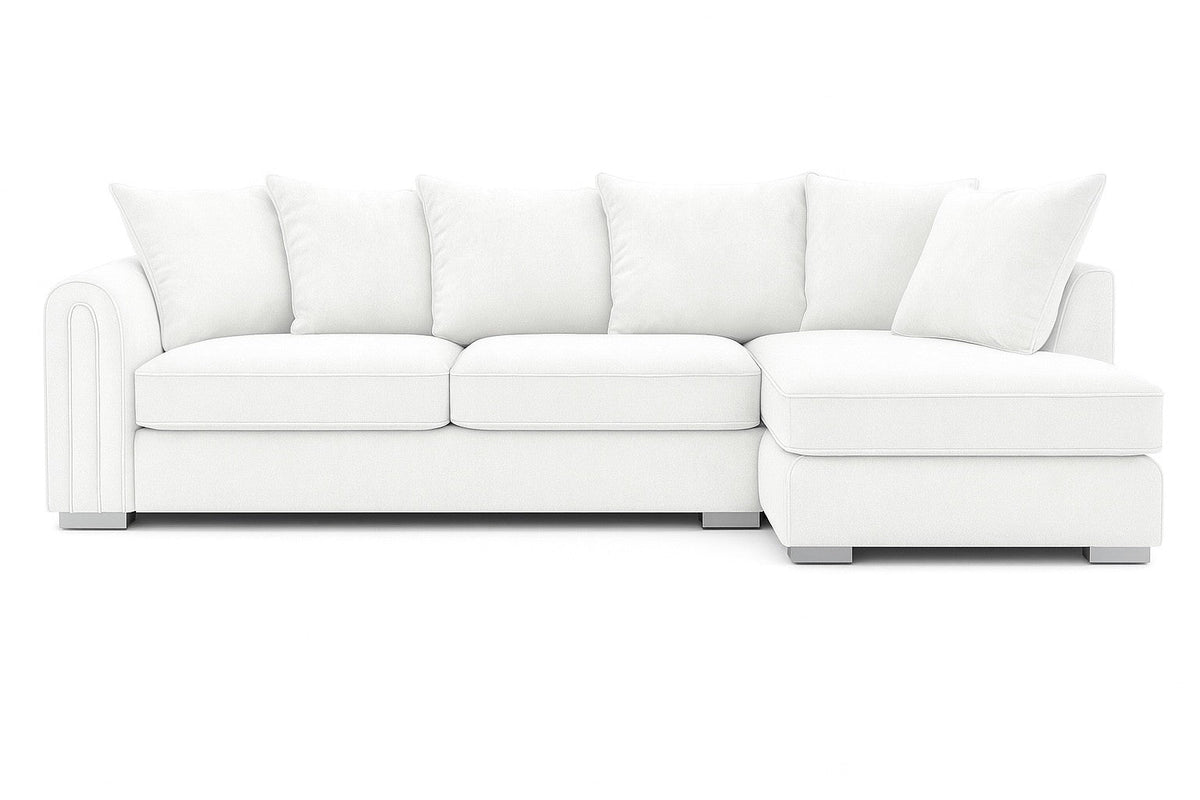 Monaco Plush Velvet Corner Sofa – Luxury Right Hand Chaise Sofa
