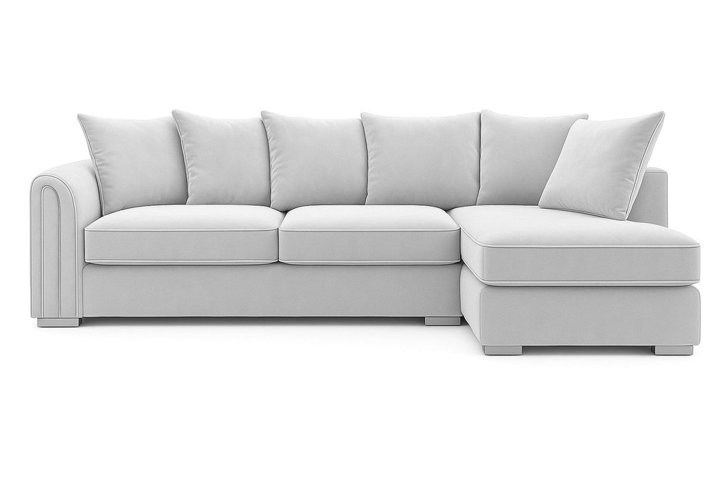 Monaco Plush Velvet Corner Sofa – Luxury Right Hand Chaise Sofa