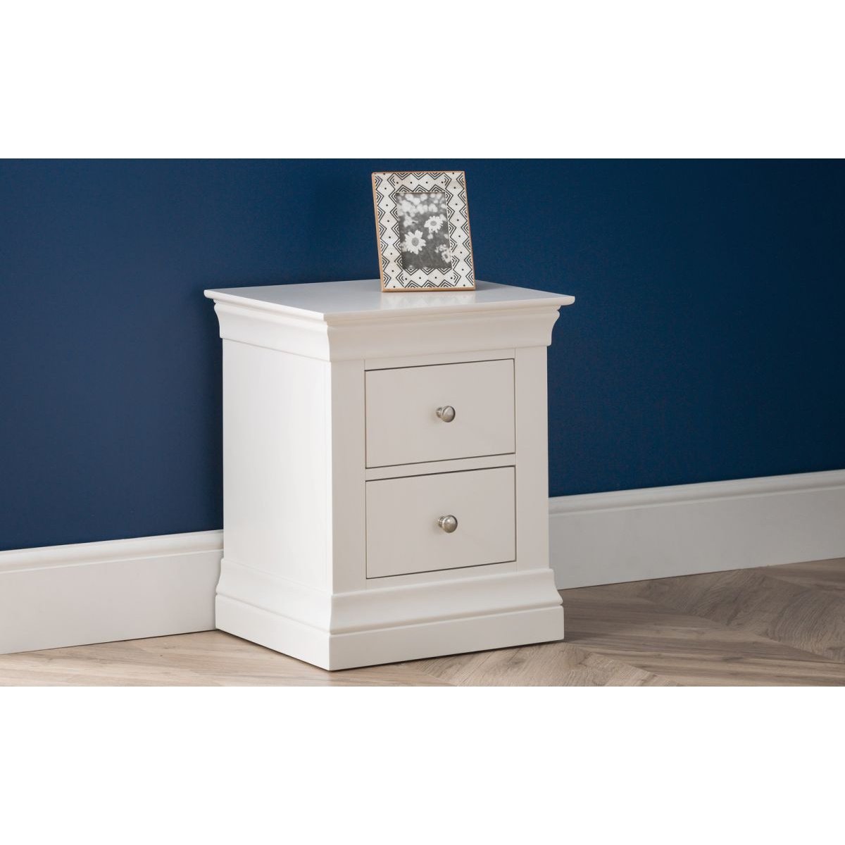 Clermont 2 Drawer Bedside - White