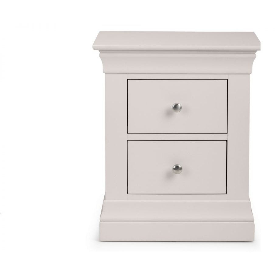 Clermont 2 Drawer Bedside - Light Grey