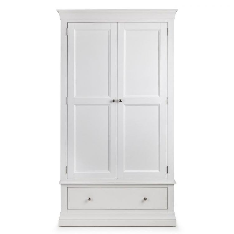 Clermont 2 Door 1 Drawer Wardrobe - White