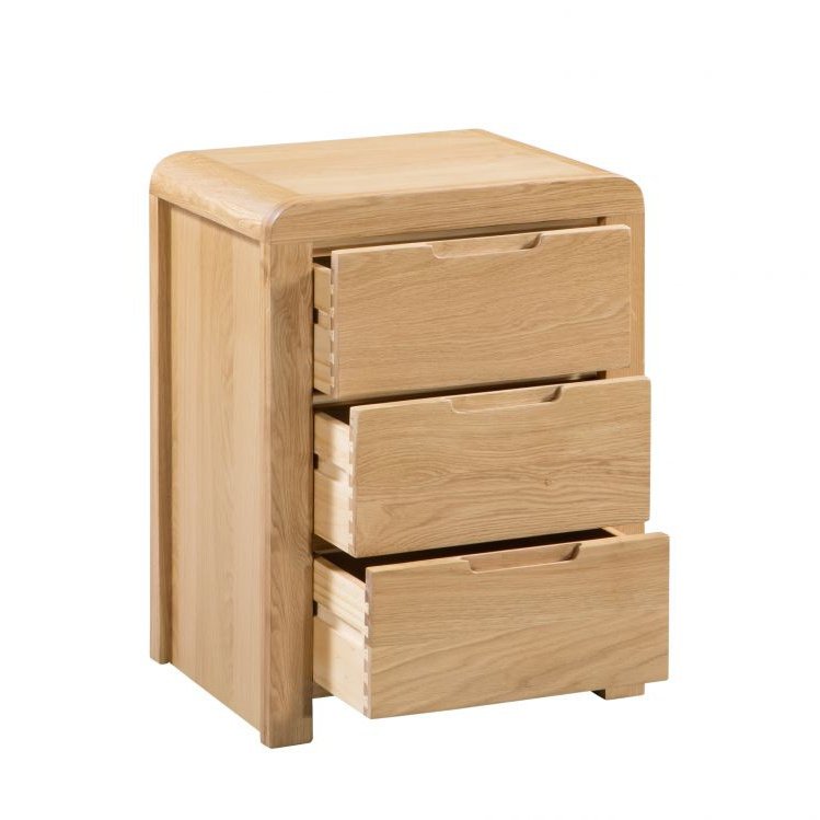 Curve 3 Drawer Bedside