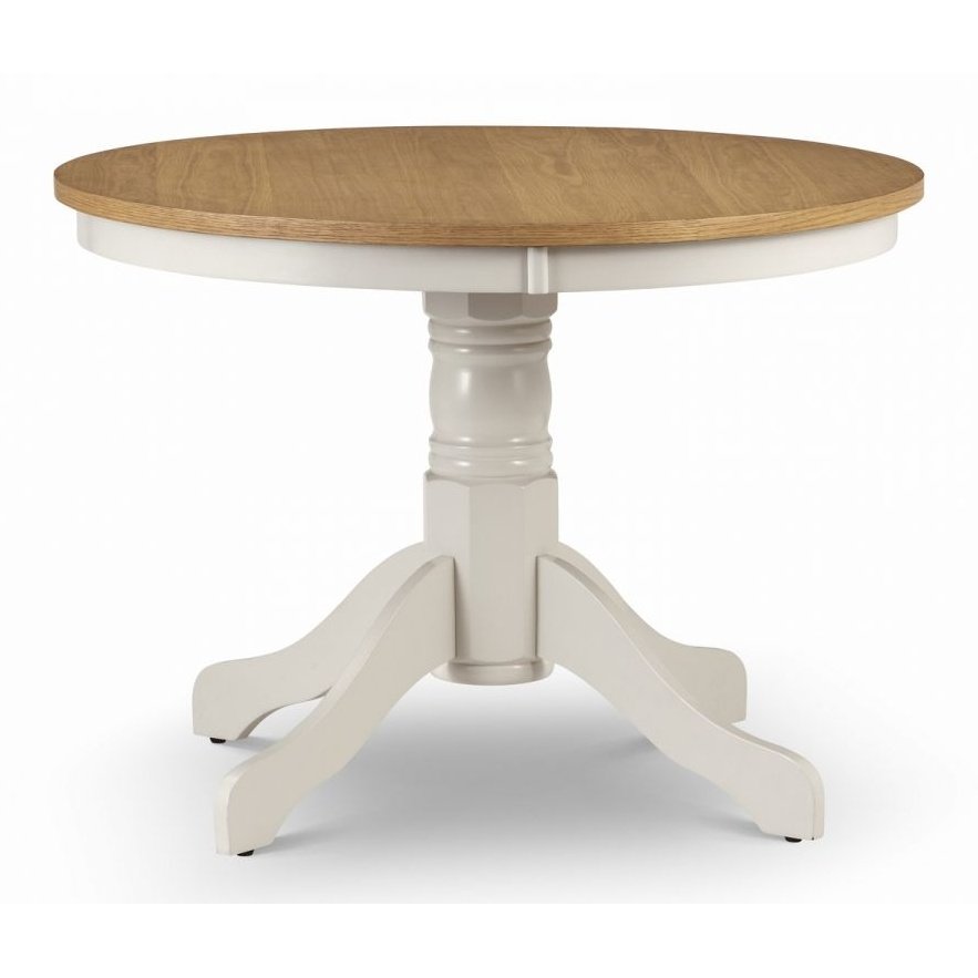 Davenport Round Pedestal Table - Oak/White
