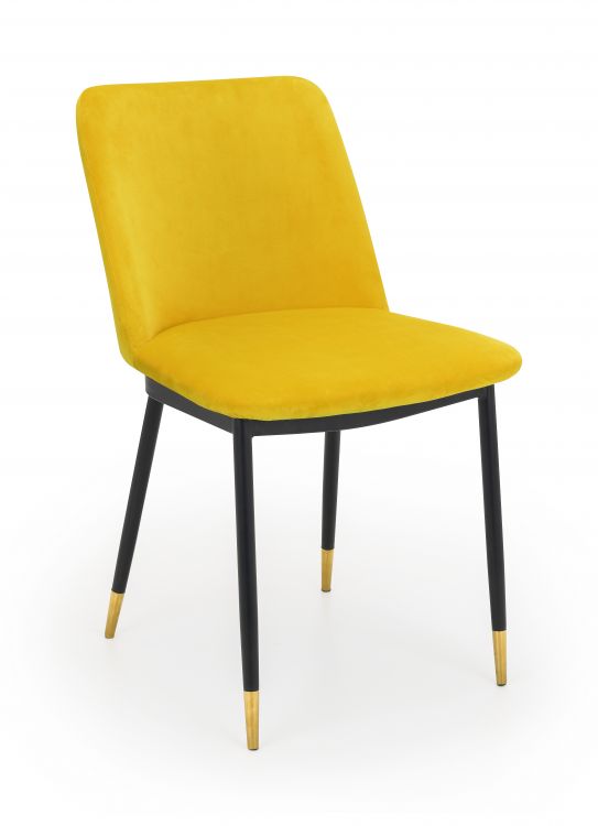 Montero Round Table & 4 Delaunay Mustard Chairs