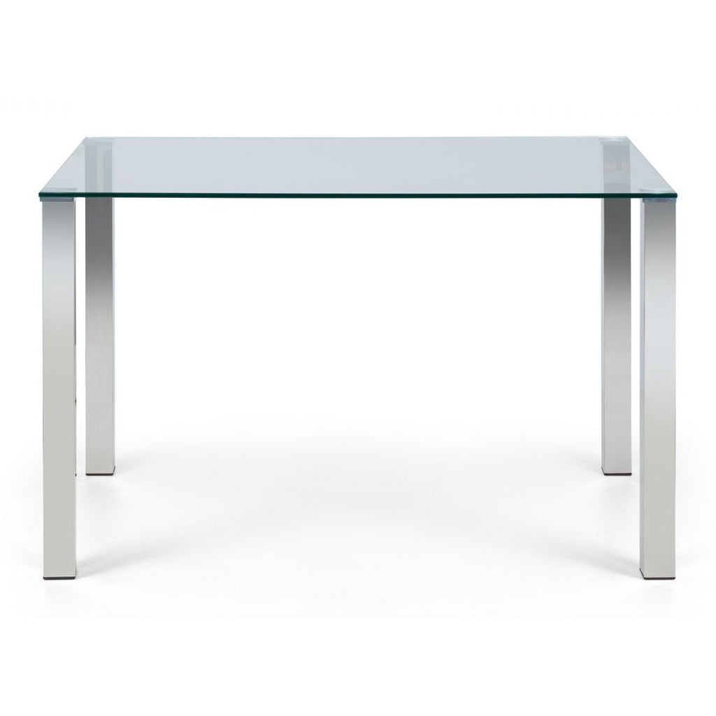 Enzo Chrome & Glass Compact Dining Table