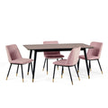 Findlay Rectangular Table & 4 Delaunay Dusky Pink Chairs