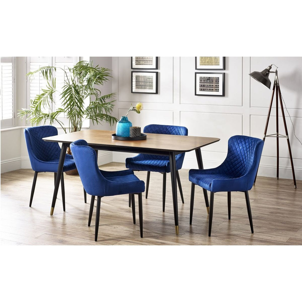 Findlay Rectangular Dining Table - Walnut & Black