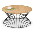 Jersey Round Wire Coffee Table - Oak