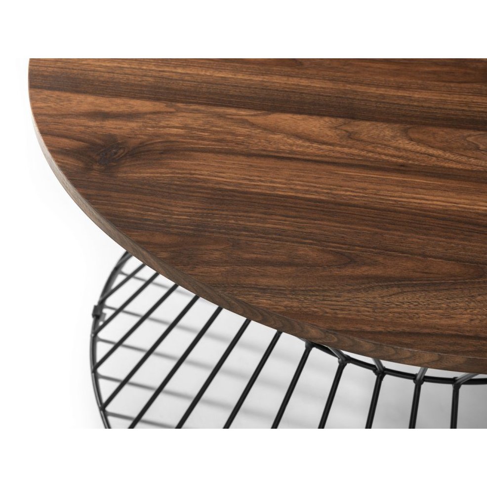Jersey Round Wire Coffee Table - Walnut