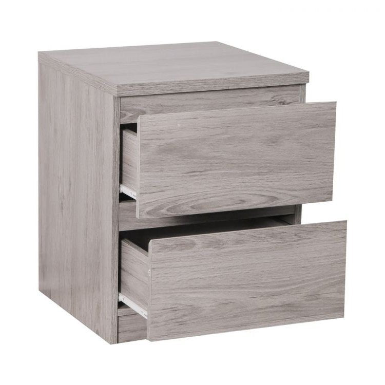 Jupiter 2 Drawer Bedside - Grey Oak