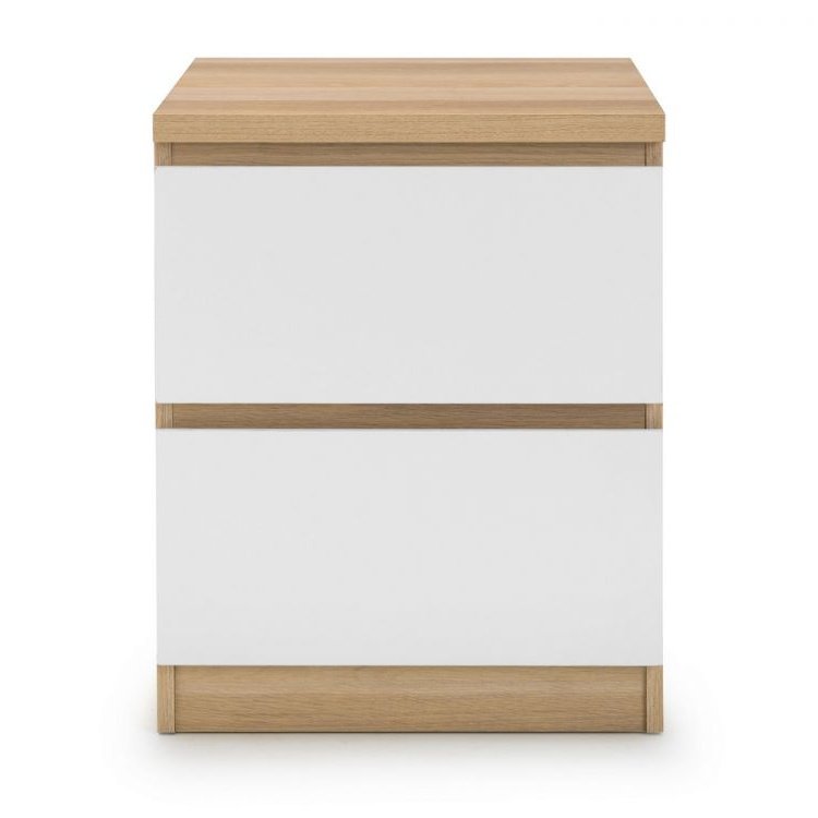Jupiter 2 Drawer Bedside - White/Oak
