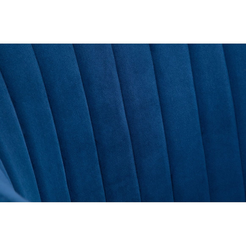 Kahlo Velvet Swivel Office Chair - Blue & Chrome