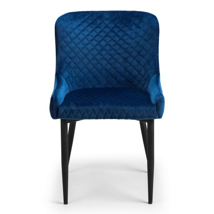 Luxe Velvet Dining Chair - Blue/Black