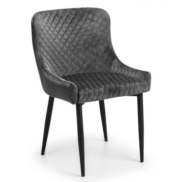 Luxe Velvet Dining Chair - Grey/Black