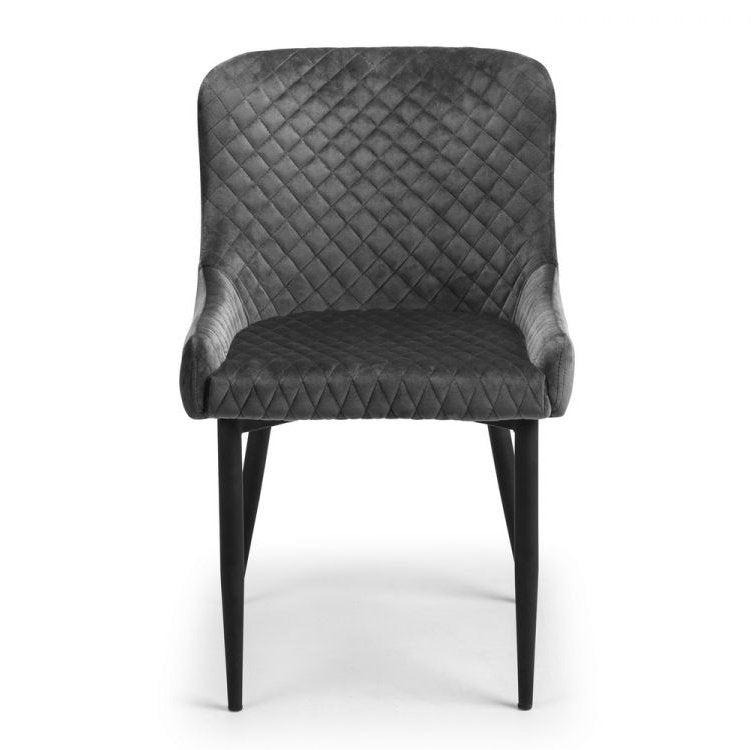 Luxe Velvet Dining Chair - Grey/Black