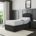 Zurich Electric Adjustable Bed Frame – Fabric Divan Base & Plain Headboard | BLACK