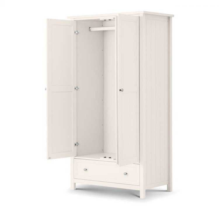 Maine 2 Door Combination Wardrobe - Surf White