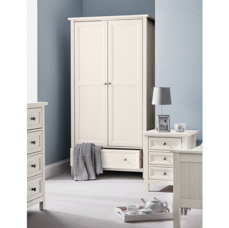 Maine 2 Door Combination Wardrobe - Surf White