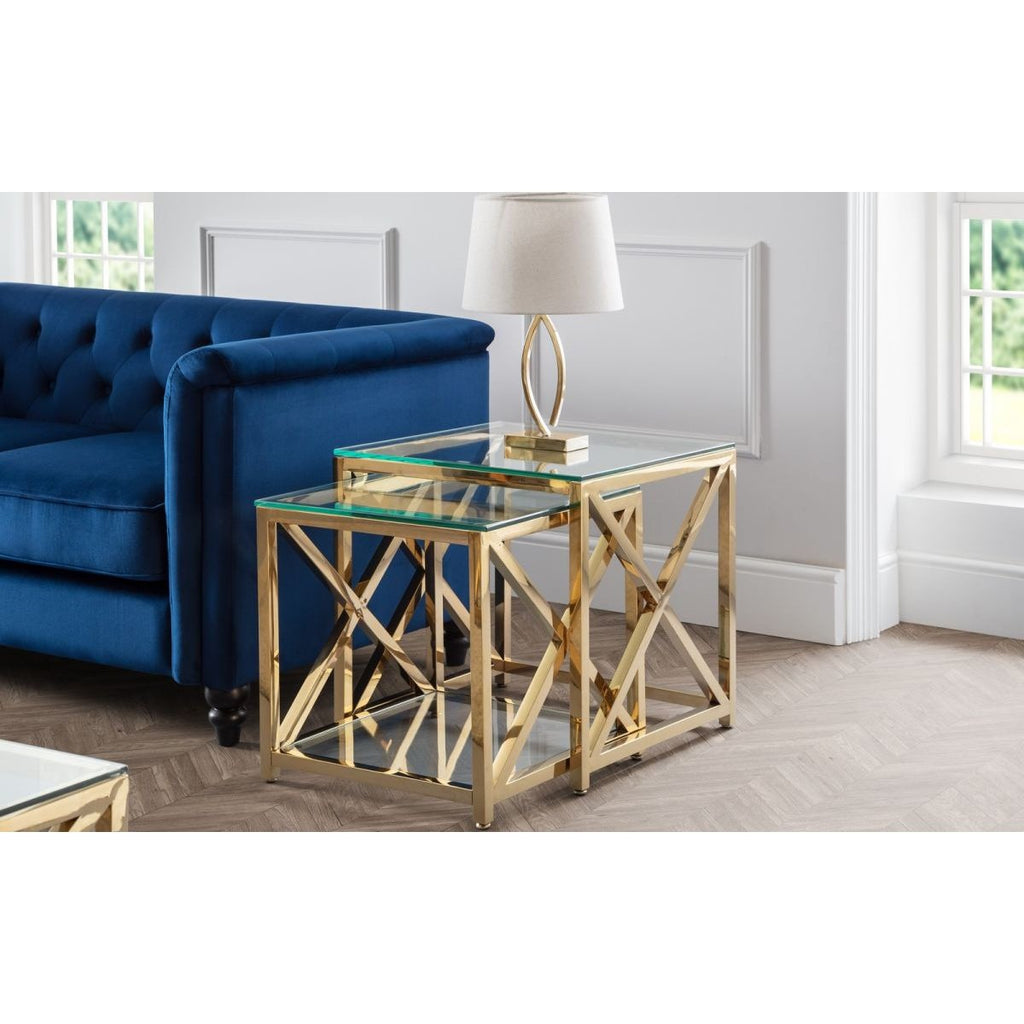 Miami Nest of Tables - Gold