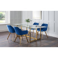 Minori Dining Table & 4 Lorenzo Blue Dining Chairs