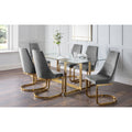 Minori Dining Table & 6 Vittoria Grey Dining Chairs