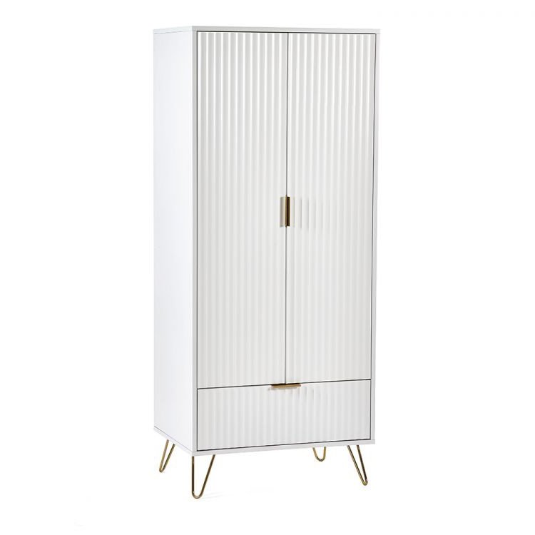 Murano 2 Door 1 Drawer Wardrobe - Matte White