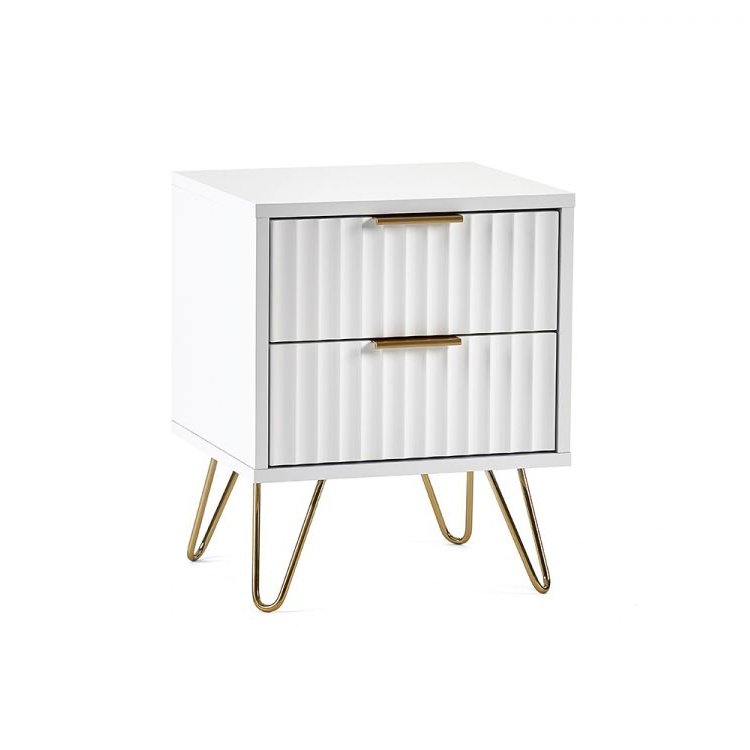 Murano 2 Drawer Bedside - Matte White