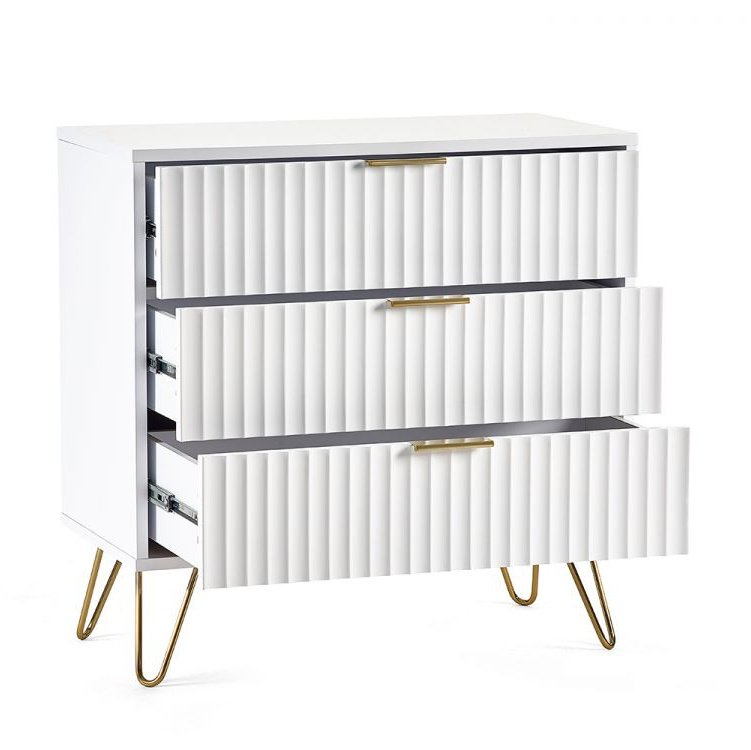 Murano 3 Drawer Chest - Matte White