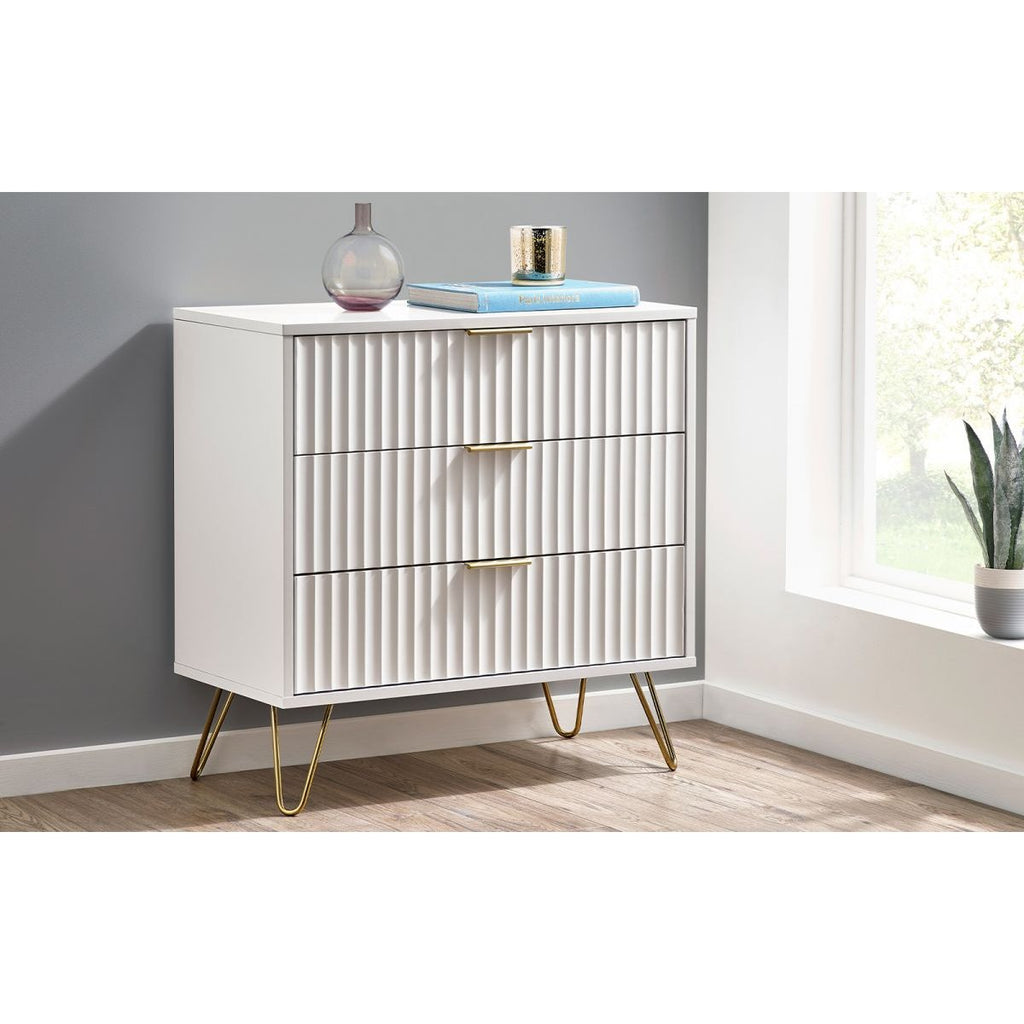 Murano 3 Drawer Chest - Matte White
