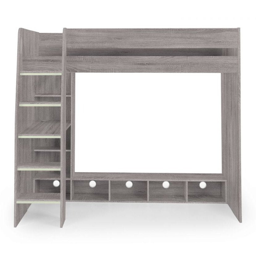 Nebula Gaming Bed with Desk - Grey Oak