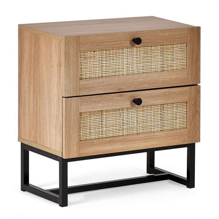 Padstow 2 Drawer Bedside - Oak