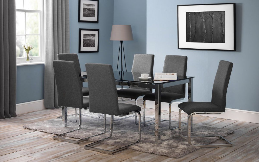 Roma Fabric Cantilever Dining Chair