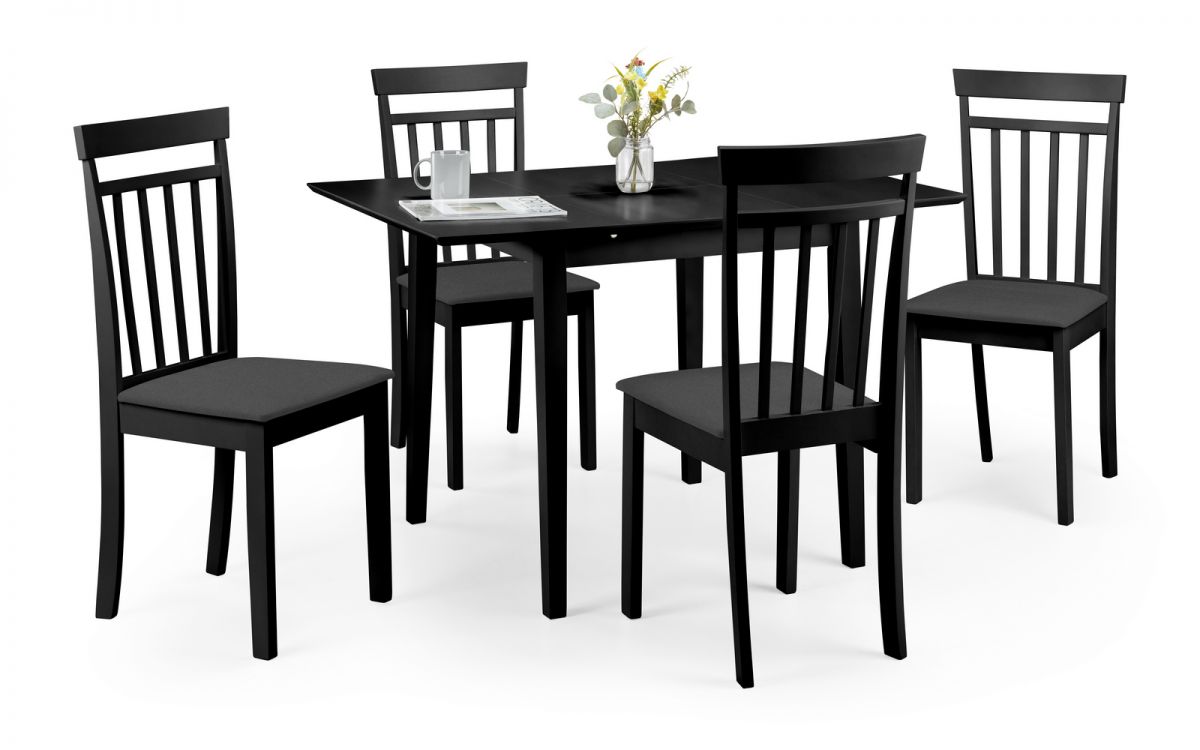 Rufford Dining Table & 4 Coast Chairs - Black