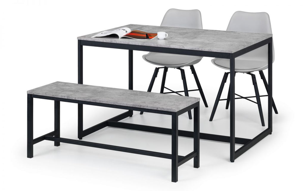 Staten Bench & Kari Grey Dining Set