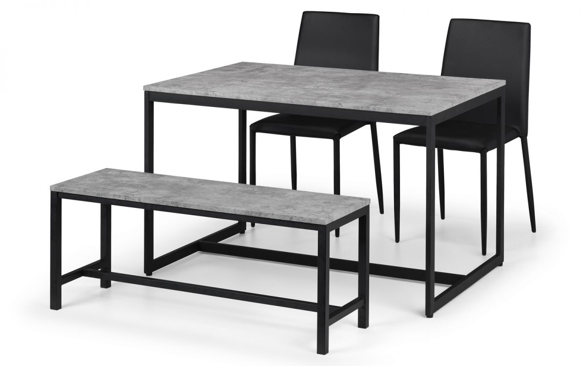 Staten Bench & Jazz Black Dining Set