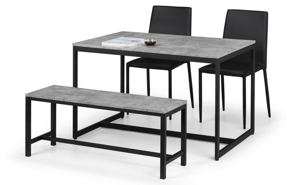 Staten Bench & Jazz Black Dining Set