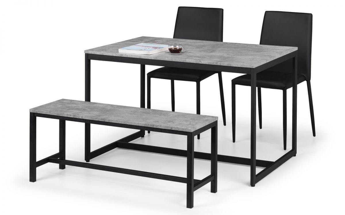 Staten Bench & Jazz Black Dining Set