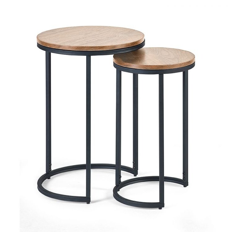 Tribeca Round Nesting Side Tables - Sonoma Oak