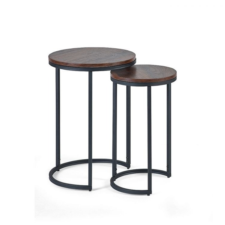 Tribeca Round Nesting Side Tables - Walnut