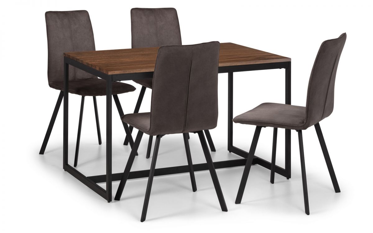 Tribeca Walnut Dining Table & 4 Monroe Chairs