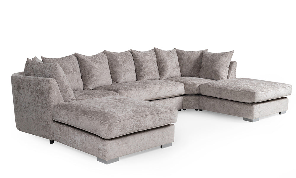 Bishop U Shape Truffle Fabric Sofa