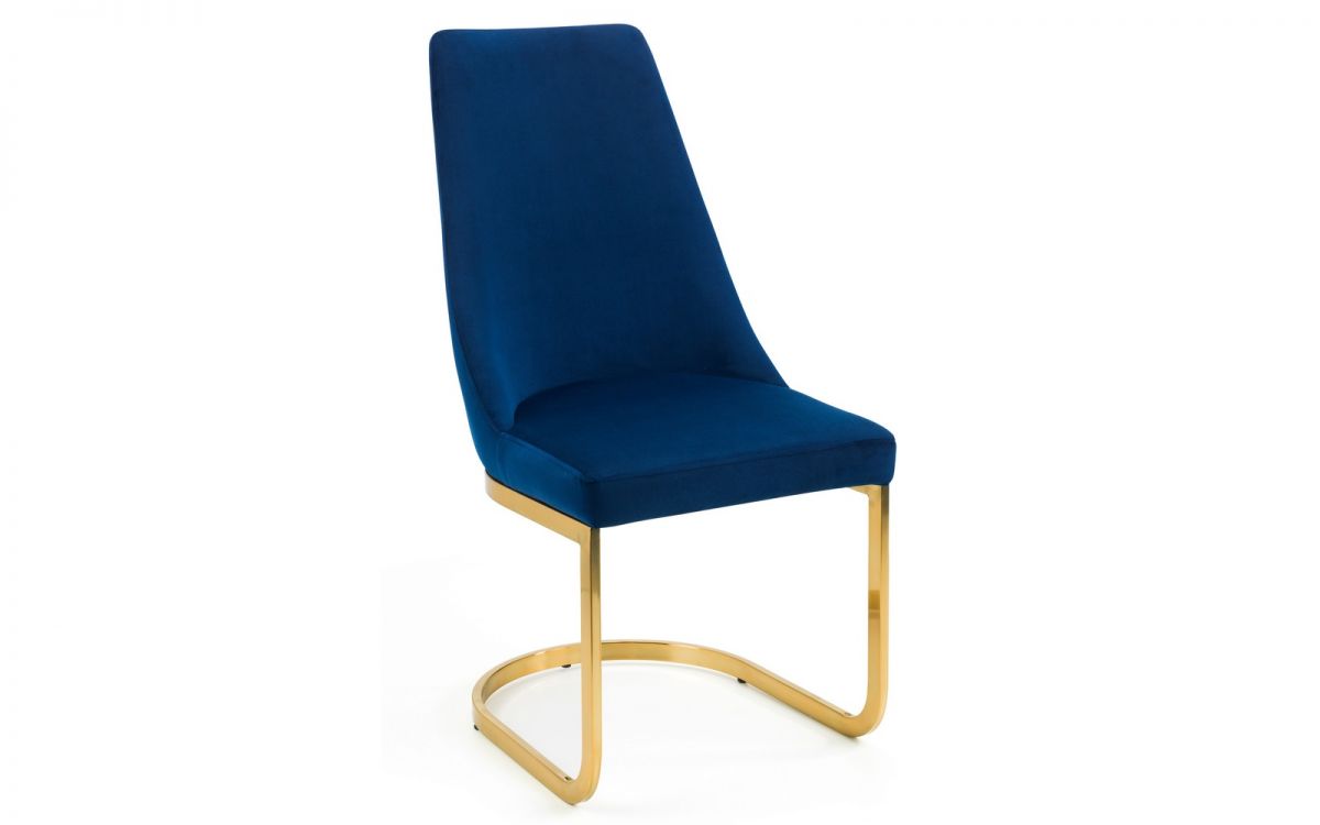 Minori Dining Table & 6 Vittoria Blue Dining Chairs
